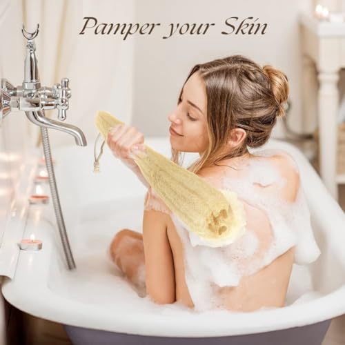 One Whole Egyptian Loofah 100% Natural SPA Beauty Bath Sponge Body Scrubber Puff. Premium Quality Lofa Loofa Luffa Loffa for exfoliating Your Skin.