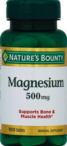 Nature's Bounty Magnesium, Mineral Supplement, Supports Bone and Muscle Health, 500 mg, Coated Tablets, 100 Count (Pack of 2)