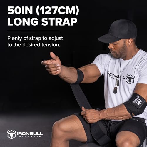 Elbow Wraps for Weightlifting (1 Pair) - 50" Elastic Elbow Braces for Weight Lifting - Elbow Support for Bench Press, Powerlifting, Fitness, & Gym Workout - Gym Elbow Straps Weightlifting (Black)