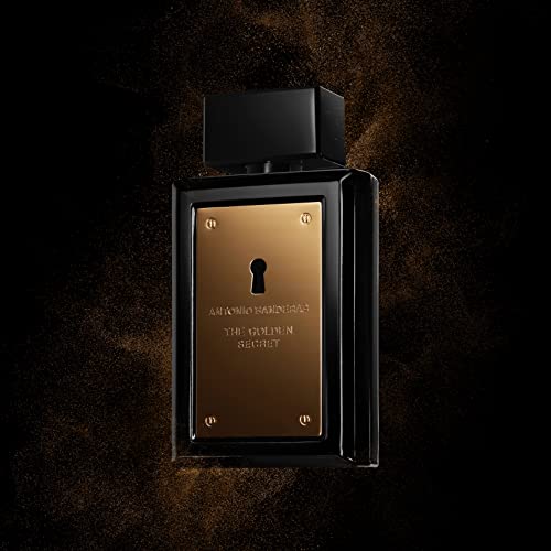 Banderas Perfumes - The Golden Secret - Eau de Toilette Spray for Men - Long Lasting - Masculine, Casual and Elegant Fragrance - Mint, Apple and Spicy Notes - Ideal for Day Wear - 1.7 Fl Oz