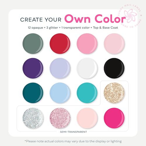 SUNUV Gel Nail Polish Kit with UV Light for Nails SUN2C 48W, 16 Colors Gel Polish Sets, Base and Top Coat with 8 PCS Manicure Tools Gift for Women