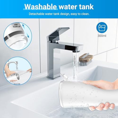 Betterchoi Water Flossers for Teeth, Portable Cordless Water Dental Flosser Teeth Pick – 4 Cleaning Modes, 1800 Pulses, 300ML Tank, IPX7 Waterproof, USB Type-C Charging for Home Travel, White