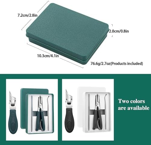 New Eagle Beak Nail Clippers ，for Thick Nails, Seniors and Ingrown Care(3-Piece/Set (Green)