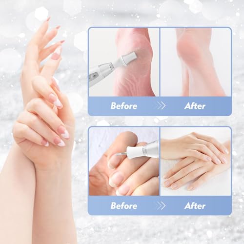 BEAUTURAL Electric Nail Drill, Professional Electric Nail File Machine with10 Attachments & 20 Sanding Bands, Low Noise Vibration for Home Nail Art Manicure Pedicure [Not Rechargeable and Cordless]