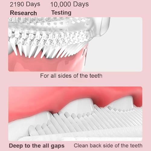 Ariie Ultrasonic Kid's U-Shaped Electric Toothbrush, IPX7 Waterproof, Waterproof Battery Powered 360 Oral Teeth Cleaning Design, Automatic Toddler Toothbrush with Food Grade Soft Silicone Brush Head
