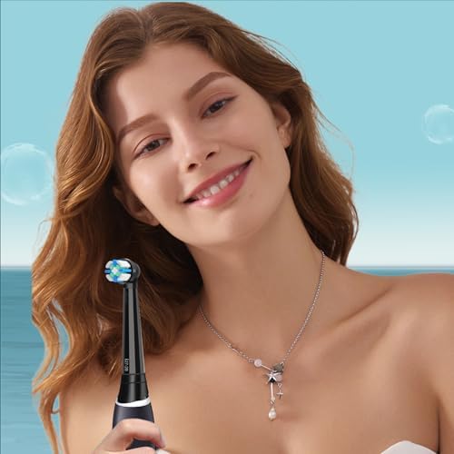 12PCS Replacement Heads Compatible with Oral B iO 3 4 5 6 7 8 9 10 Series Electric Toothbrush,Toothbrush Heads Compatible with Braun Oral B iO Replacement Heads with Medium Bristles,Black/White
