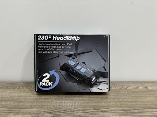 【2 Pack】Head Torch Rechargeable, Super Bright 230° Wide Beam Headtorch, 22 Hours Runtime, 7 Modes with Motion Sensor, 2000mAh Rechargeable Waterproof Lightweight Headlamp for Running,Camping,Hunting