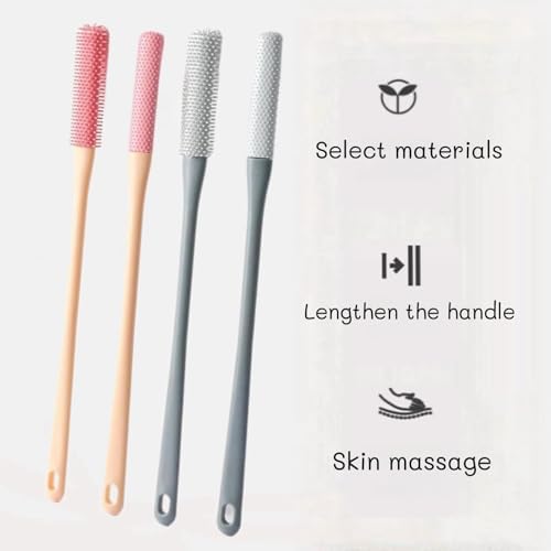 4 Pieces Toe Cleaning Brush, Toe Gap Cleaning Brush Long Handle,Foot Toe Scrubber for Shower,No Bending, Ideal for Seniors, Expecting Mothers and Men & Women