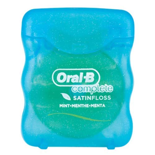 Oral-B Complete Satin Floss, Mint, 5 meters (5.4 Yards), Small Travel Size - Pack of 12