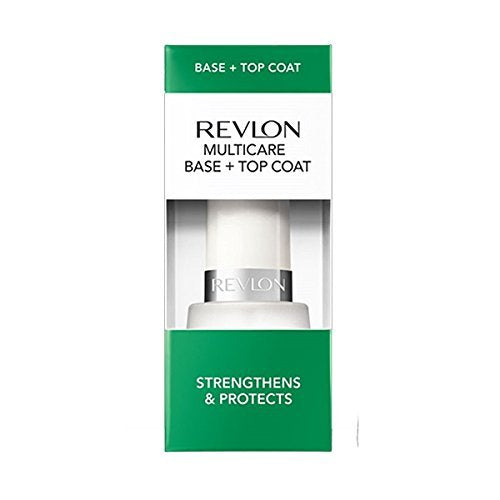 Revlon Multicare Base + Top Coat, 2 in 1 Nail Strengthener and Top Coat for Glossy Shine Finish, 0.5 oz