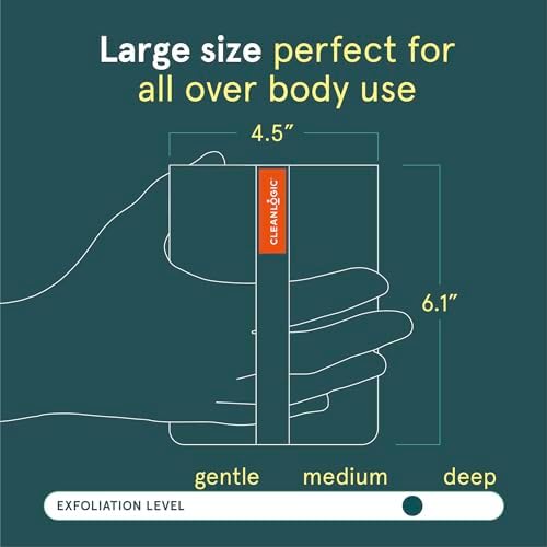 Cleanlogic Sport Exfoliating Body Scrubber, Large Exfoliator Tool for Athletes, Daily Skincare Routine for Smooth Clean Skin, Assorted Colors, 3 Count Value Pack