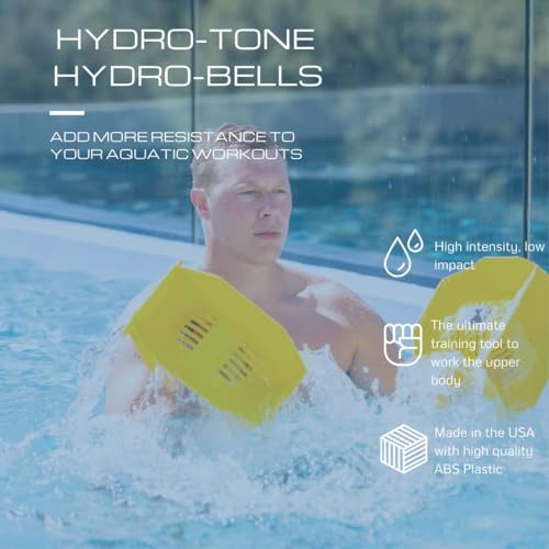 Aquastrength Hydro-Tone Total Body Pool Exercise System | Isokinetic Functional Water Weights | Build Muscle - Easy on Joints | Water Aerobics | Quick Start Guide (Black)