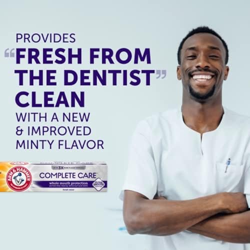 ARM & HAMMER Complete Care Toothpaste, Teeth Whitening Toothpaste with Baking Soda, Fluoride, Whole Mouth Protection, Fresh Mint Flavor, 6.0 oz (Pack of 4)