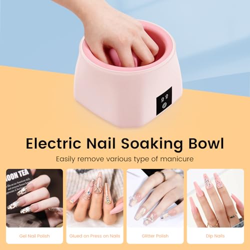 Nail Soaking Bowl Acetone Proof: 50% Faster Heated Electric Manicure Bowls Nail Soaking - Soak off Gel Dip Acrylic Nail Remover Bowl for Salon Home
