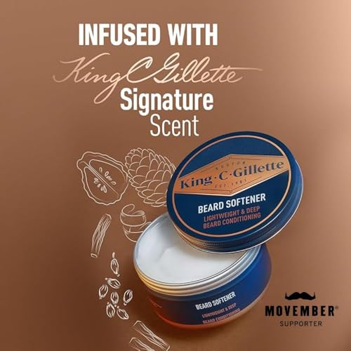 King C. Gillette Soft Beard Balm, Deep Conditioning with Cocoa Butter, Argan Oil and Shea Butter