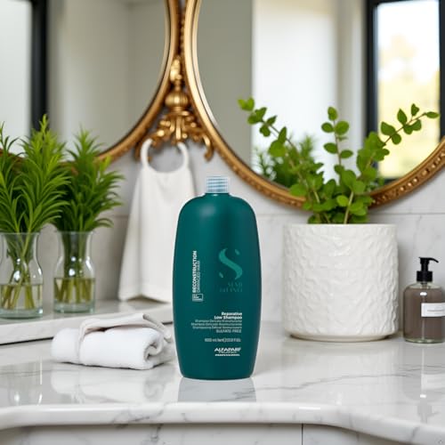 Alfaparf Milano Semi di Lino Reconstruction Reparative Sulfate Free Shampoo for Damaged Hair - Color Safe - Repairs, Restores Fiber & Elasticity - Paraben Free - Vegan (33.8 oz)