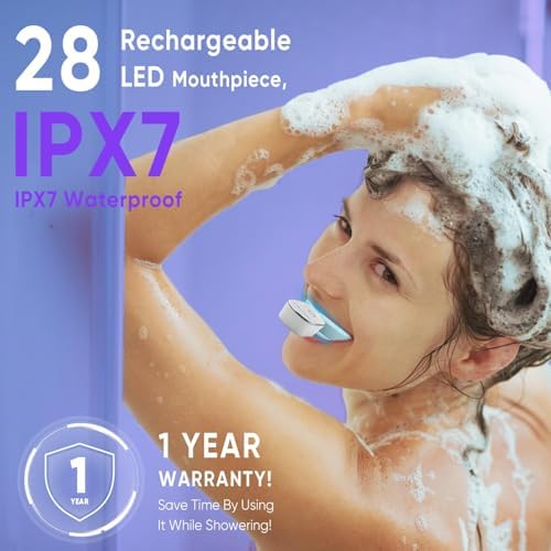 MySmile Deluxe 10 Min Teeth Whitening Kit with 28 LED Light, 35% Carbamide Peroxide Teeth Whitening Gel, Helps Remove Years of Stains from Coffee, Soda, Wines, Smoking, Food