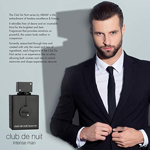 ARMAF Club De Nuit Intense Perfume Oil for Men - Bergamot, Rose, Musk and Vanilla Oil Perfume for Men, Perfumes Arab Para Hombres, Eau de Parfume Spray (18ml, 0.60oz)