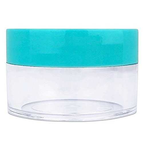 Beauticom 20 gram/20ml Empty Clear Small Round Travel Container Jar Pots with Lids for Make Up Powder, Eyeshadow Pigments, Lotion, Creams, Lip Balm, Lip Gloss, Samples (12 Pieces, Teal)