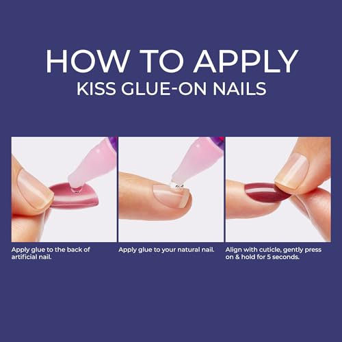 KISS Gel Fantasy, Press-On Nails, Nail glue included, 'Change Chance', Silver, Short Size, Oval Shape, Includes 28 Nails, 2g glue, 1 Manicure Stick, 1 Mini File