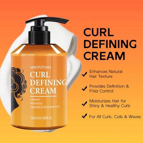 Moroccan Curl Defining Cream Hydrating Argan Oil Hair Mask Curl Cream for Enhances Wavy Hair and Curly Hair, Smoothing Curling Cream Detangles, Conditions and Reduces Frizz