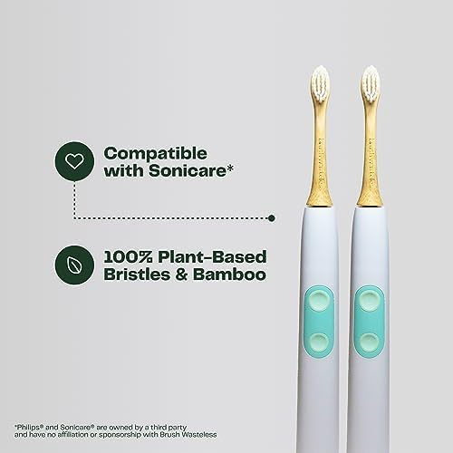 Bamboo Electric Toothbrush Heads (4-Pack) | Philips Sonicare Compatible, Soft Bristles, Eco-Friendly