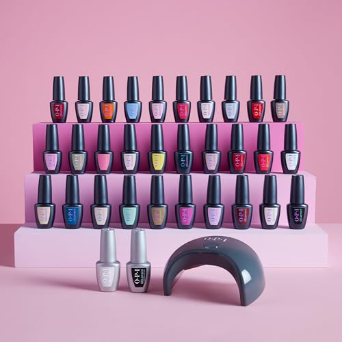 OPI GELement LED Cure Gel Nail Polish System | Easy DIY Professional Salon Quality | 30 Colors, Base Coat, & Top Coat | LED Curing Lamp | Starter Kit + Prep Supplies | Vegan Formula | Soak Off Removal