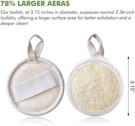 12 Pack Natural Loofah Face Scrubber & Exfoliator, Organic Exfoliating Facial Scrub Pads and Sponges for Women & Men