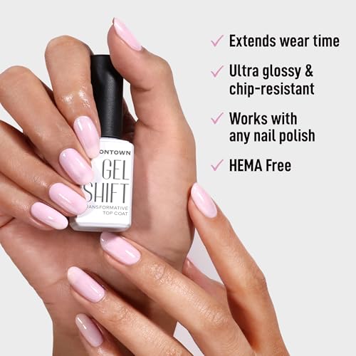 LONDONTOWN GelShift - Transformative UV Gel Top Coat for Nail Polish, High Gloss Long Lasting Manicure Nail Care, HEMA Free - .40 fl oz
