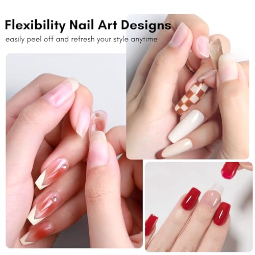 Makartt Gel Polish Peel Off Base Gel- 15ml x 2, UV LED Nail Lamp Needed Peelable Base Coat, No Filing or Soaking Required, Easy Removal for Nail Practice Beginners DIY Manicures at Home