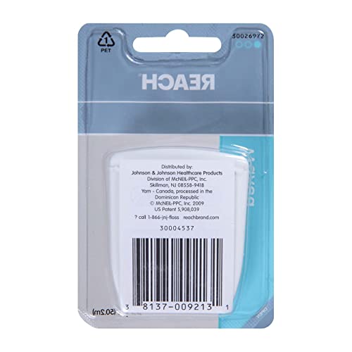 Reach Unflavored Waxed Dental Floss, 55 yds, Pack of 10