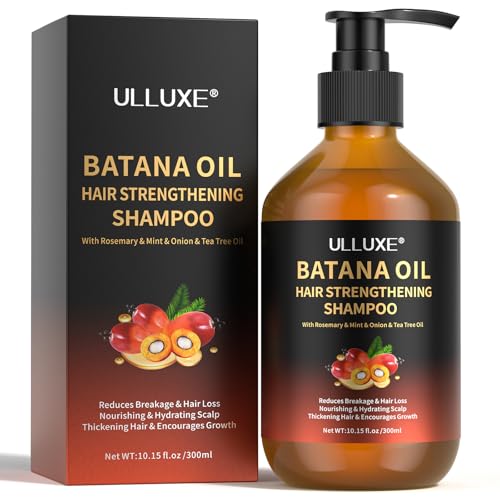 Batana Oil Hair Growth Shampoo, Strengthening Regrowth Shampoo for Men & Women with Thinning Hair & Hair Loss, Infused Rosemary, Mint Oil Nourishes Scalp, Sulfate Free for All Hair Types, 10.15 fl.oz