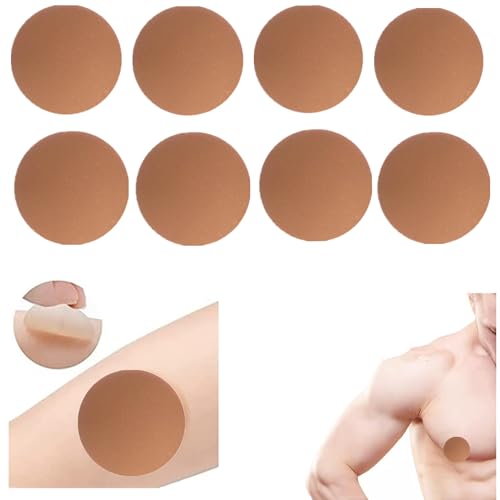 alblinsy 100 Pairs Nipple Cover for Men,Mens Tape Pasties Patch Nipple Covers, Anti Chafing Protector Adhesive Nipple Guard Stickers for Runners Sports Gym Daily(Light Brown)