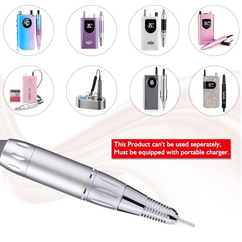 AZ GOGO Handpiece for TP283 Nail Drill Machine Part, 30000 RPM Portable Electric Nail Drill Machine for Acrylic Nails (Need Portable Charger)