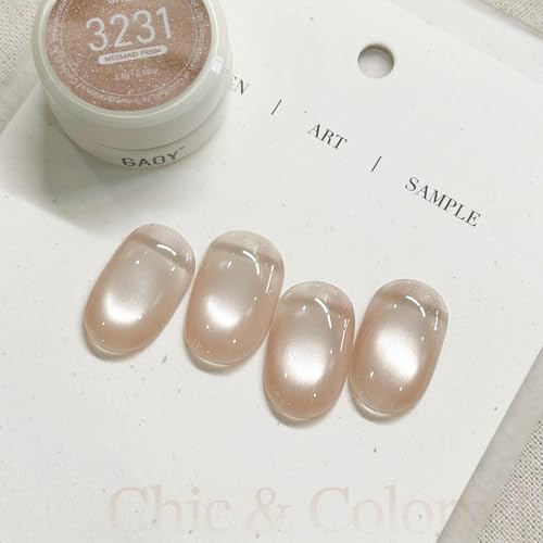 GAOY Sheer Silk Cat Eye Gel Nail Polish Set, 6 Colors Jelly Pink Blue Green Holographic with Magnet, for Salon Manicure & Nail Art DIY at Home, Mermaid Prism