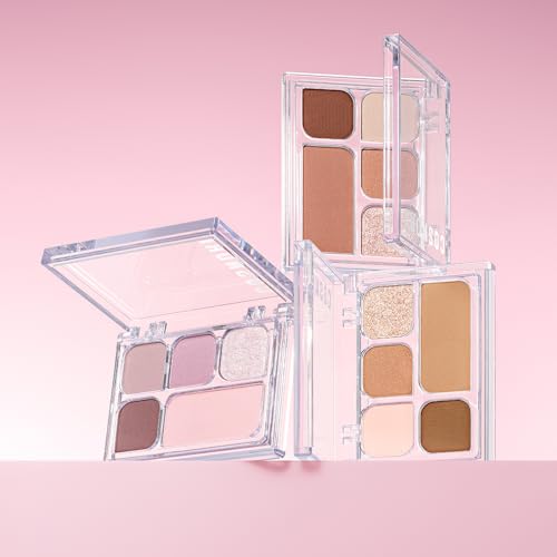 COSNORI My Moment Eye Palette – 5 Pigmented Shades, Matte, Shimmer & Glitter, Blendable & Multi-Use (03 Snug Rose)