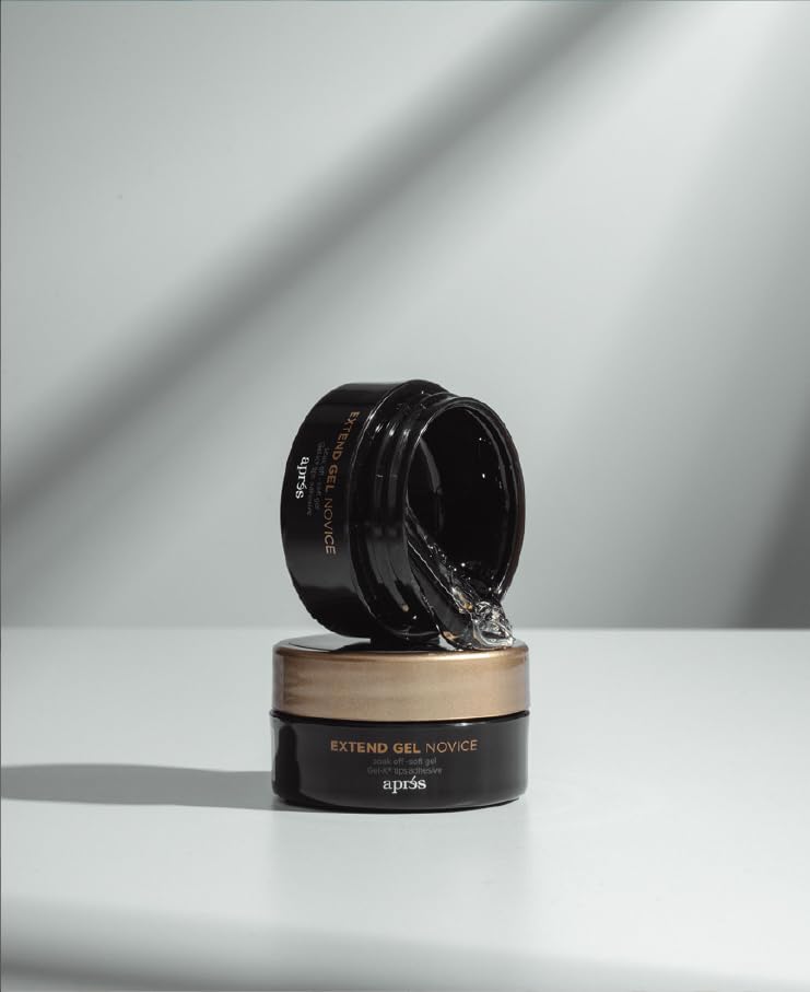 Apres Extend Gel Novice, Gel-X Nail Tips Adhesive, 15 ml Jar Edition, Soak Off - Soft Gel, HEMA-Free, Thick Consistency, Easy Application for Soft Gel Tips