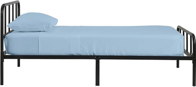 4 PC Cot Sheets 30x75, 100% Cotton Fitted Cot Sheet- Perfect for Narrow Twin/Rv Bunk/Camping Cot/Guest Bed Replacement, Sheets for Cot Bunk Bed-Fits Upto 6-8" Deep Mattress- Light Blue Solid