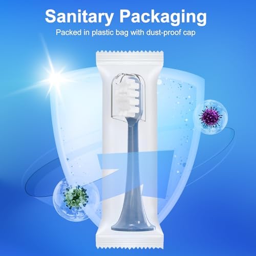 Toothbrush Replacement Heads Compatible with Snow Gen2 Electric Toothbrush,No LED Whitening,with Dust Cover,5 Pack (Polar Blue, Medium)