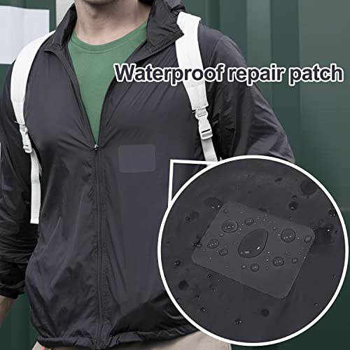 Azobur 2-Pack Nylon Repair Patches Self Adhesive Vinyl Outdoor Camping Gear Repair Kit,Transparent Waterproof Fabric Repair Patches for Down Jacket, Tent, Sleeping Bag （10X20cm）