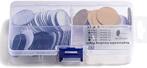 150pcs Sandpaper Disc and 1pcs Metal Bit, 3/32 Shank Replaceable Pedicure Sanding Disc Bit for Dead Skin Callus Removal Electric Foot File Tools