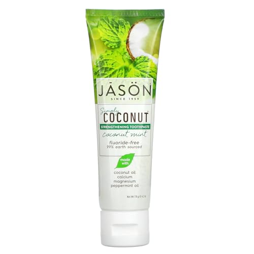 Jason Simply Coconut Strengthening Fluoride-Free Toothpaste, Coconut Mint, 4.2 Oz