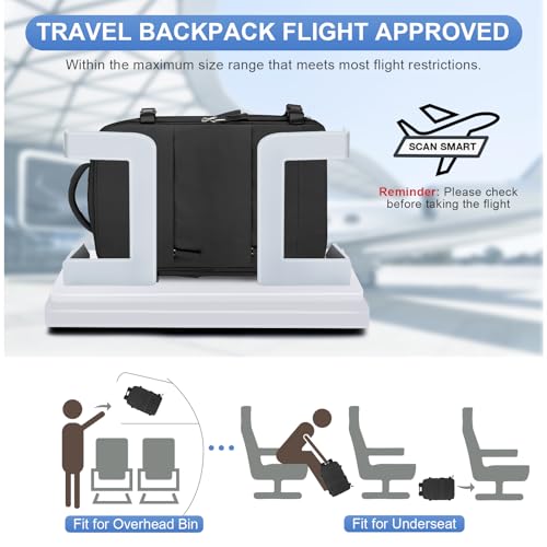 coofay Black Travel Backpack Carry on Flight Approved Mochila De Viaje Personal Item Backpack for Airlines Frontier Airlines Personal Item Bag Large Backpack for Travel Backpacks for Men Women