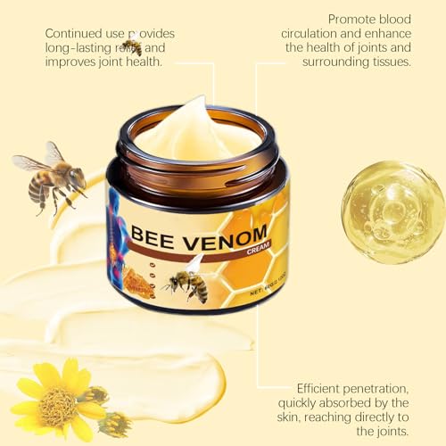 Bee Venom Joint Gel, Professional Bee Venom Ointment,Bee Venom Cream,Bee Venom Joint and Bone Cream for Back, Knee, Hands, Neck, Feet -60g (2PCS)