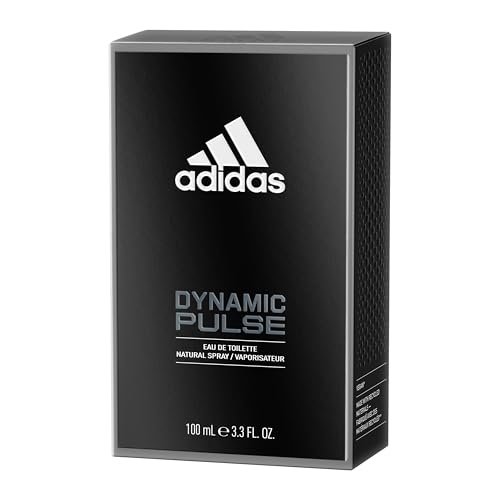 adidas Dynamic Pulse Eau de Toilette 3.3 fl oz (Pack of 1), Notes of Mint, Apple, and Wood, Men's Fragrance, Long Lasting, Sporty Fragrance, Travel Size