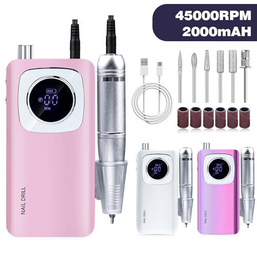 45000RPM Electric Machine Set With LCD Screen File Machine For Acrylic Gels Nails Manicures
