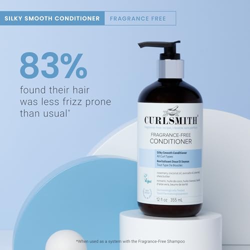 CURLSMITH Fragrance-Free Conditioner 12 oz | Gently Detangles, Soften and Smooths Hair for Silky Curls