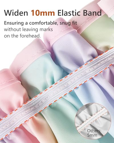 mikimini Sparkle Rainbow Shower Cap for Women Long Hair, Pack of 2,Double Layer Waterproof, X-Large, Reusable, Washable, No Smell, Fashion Bath Cap