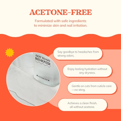 Got To Go Remover - Semi-Cured Gel Nail Strip Remover | Non-drying Hypoallergenic Solution | Gentle and Moisturizing Acetone Free Formula