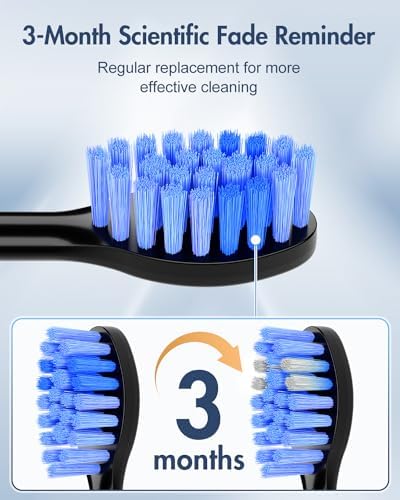 7MAGIC Model D26 Electric Toothbrush Heads, Replacement Toothbrush Heads for Deep Cleaning, Durable and Effective, 2 Pack Toothbrush Replacement Brush Heads, Black